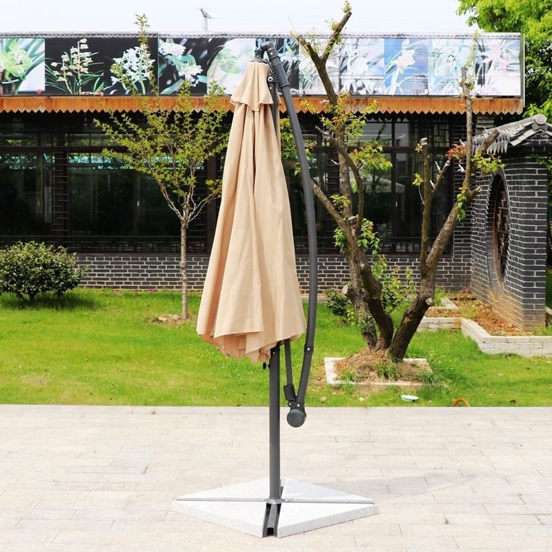 Patio Outdoor Garden Furniture 3 M 9.84 Ft Hanging Banana Sunshade Parasol Sun Umbrella  Metal Frame