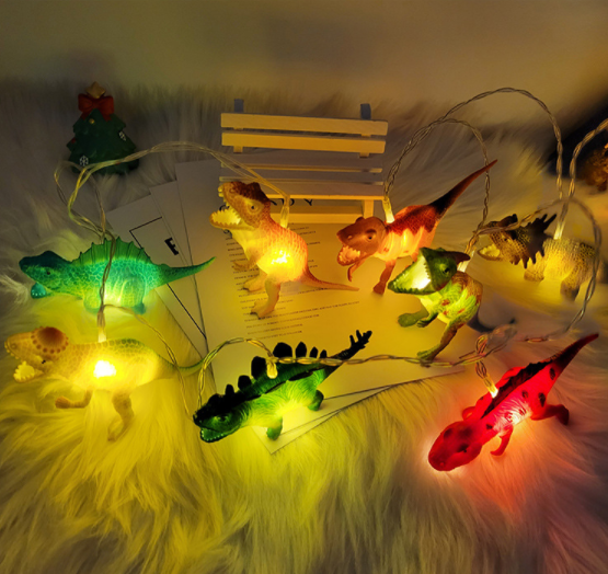 Battery Powered Dinosaur Birthday Party Fairy String Christmas Holiday Led Children kids Home Decor Lights