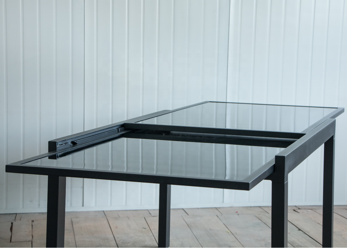 Aluminium Outdoor  Extendable Metal Patio Dining Table Outdoor  with Two Layers Symmetrical