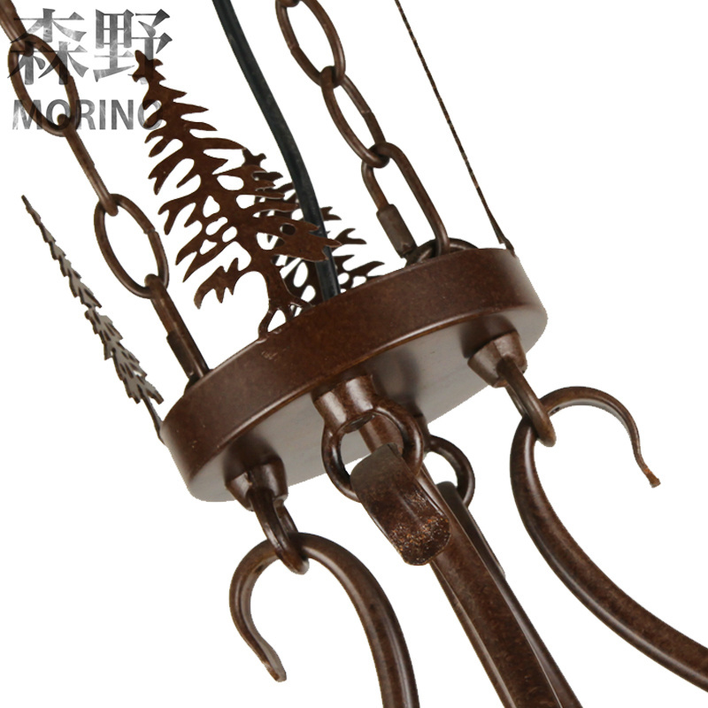 American traditional Rustic Iron Hanging Light Fixtures for living room and bedroom lighting design