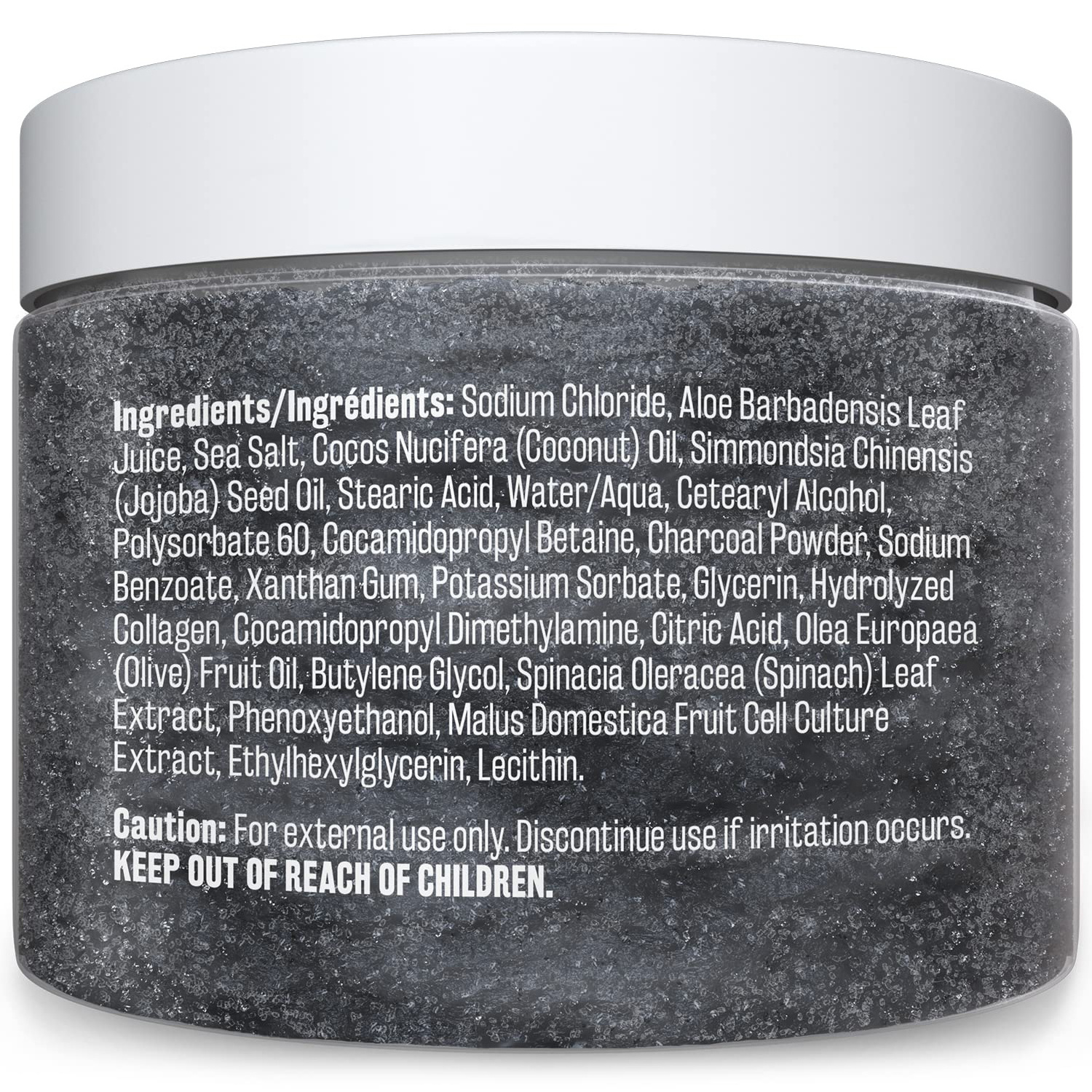 Natural Charcoal Exfoliating Body Scrub Polish w/ Collagen Stem Cell Gentle Face Exfoliator Bump Eraser Shower Scrub Men & Women