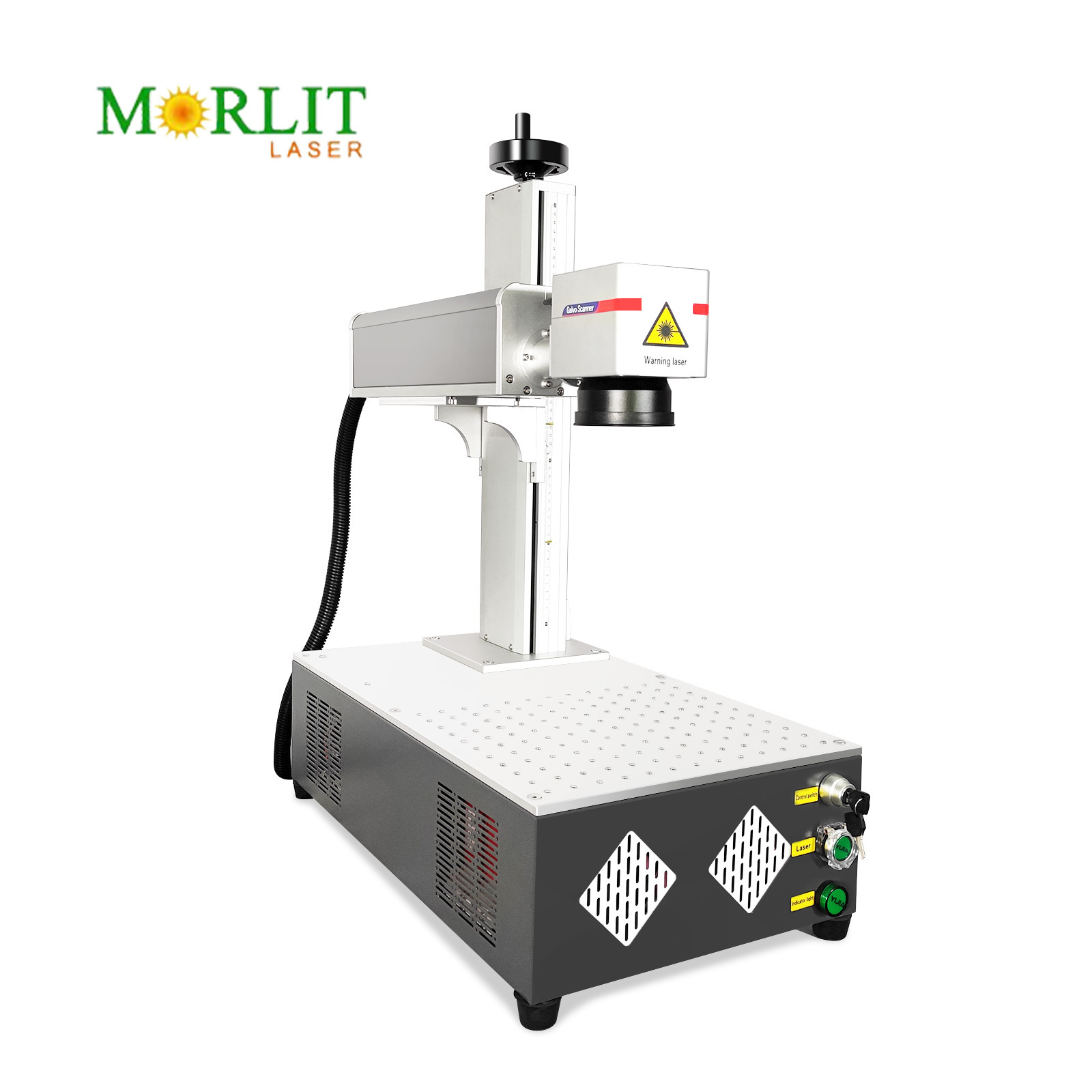 portable mini small desktop split enclosed flying 2.5d 3d fiber uv co2 galvo color laser marking machine 3w 5w 10w