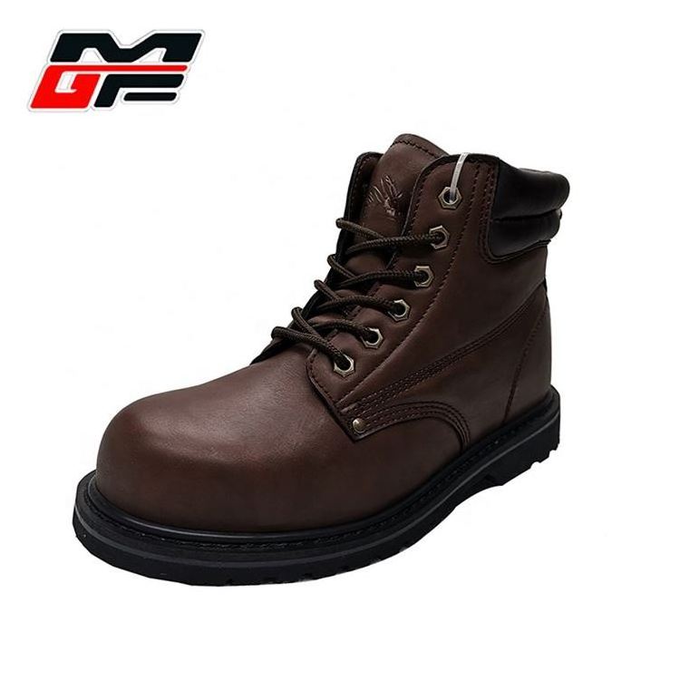 Gaomi Morning Glory Anti puncture,anti-static leather upper rubber Outsole Safety Shoes Ankle Security Boots for All Seasons