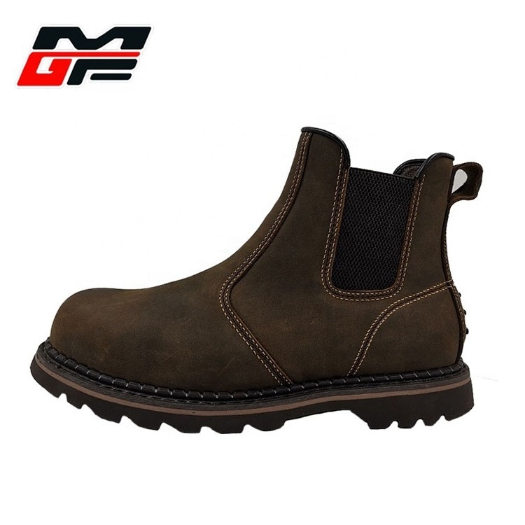 Gaomi Morning Glory SBP SRC Genuine cow leather dealer rubber outsole boots with steel toe