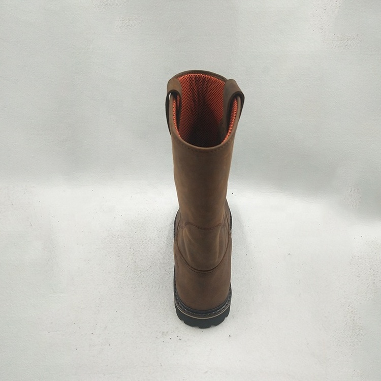 Gaomi Morning Glory Factory customized High cut Goodyear oil water resistant brown long boots with steel toe or composite toe