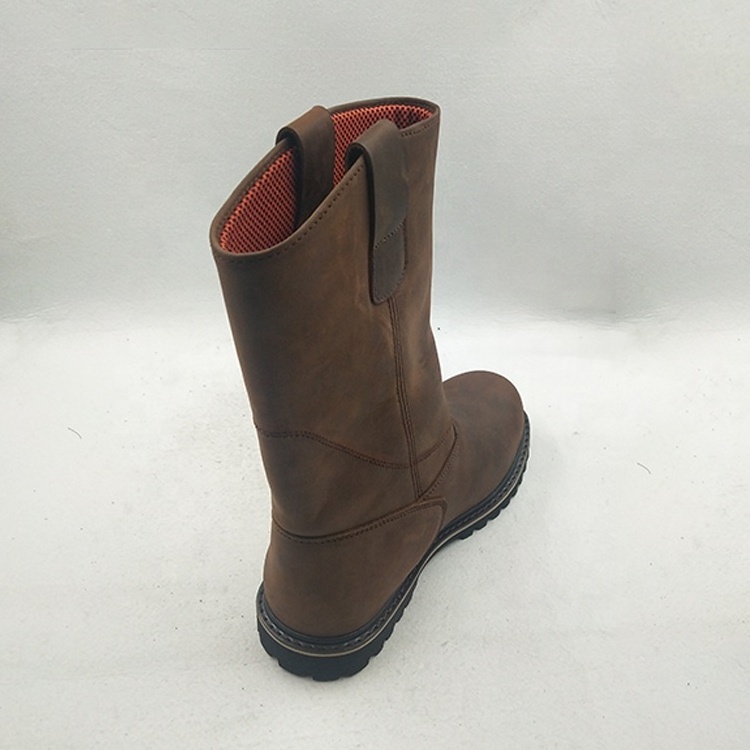 Gaomi Morning Glory Factory customized High cut Goodyear oil water resistant brown long boots with steel toe or composite toe