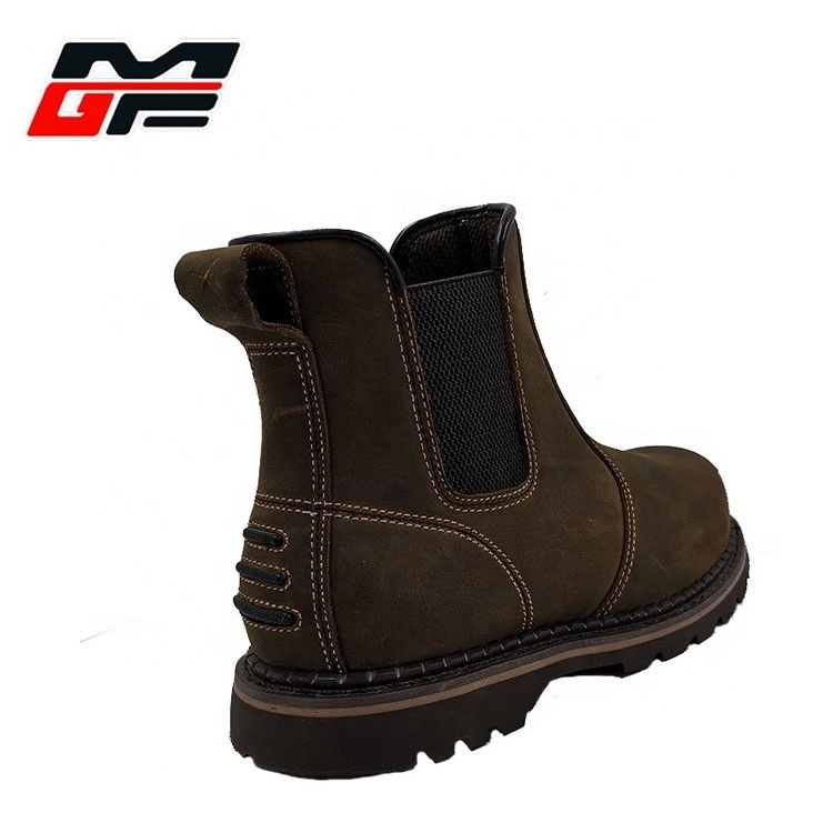 Gaomi Morning Glory SBP SRC Genuine cow leather dealer rubber outsole boots with steel toe