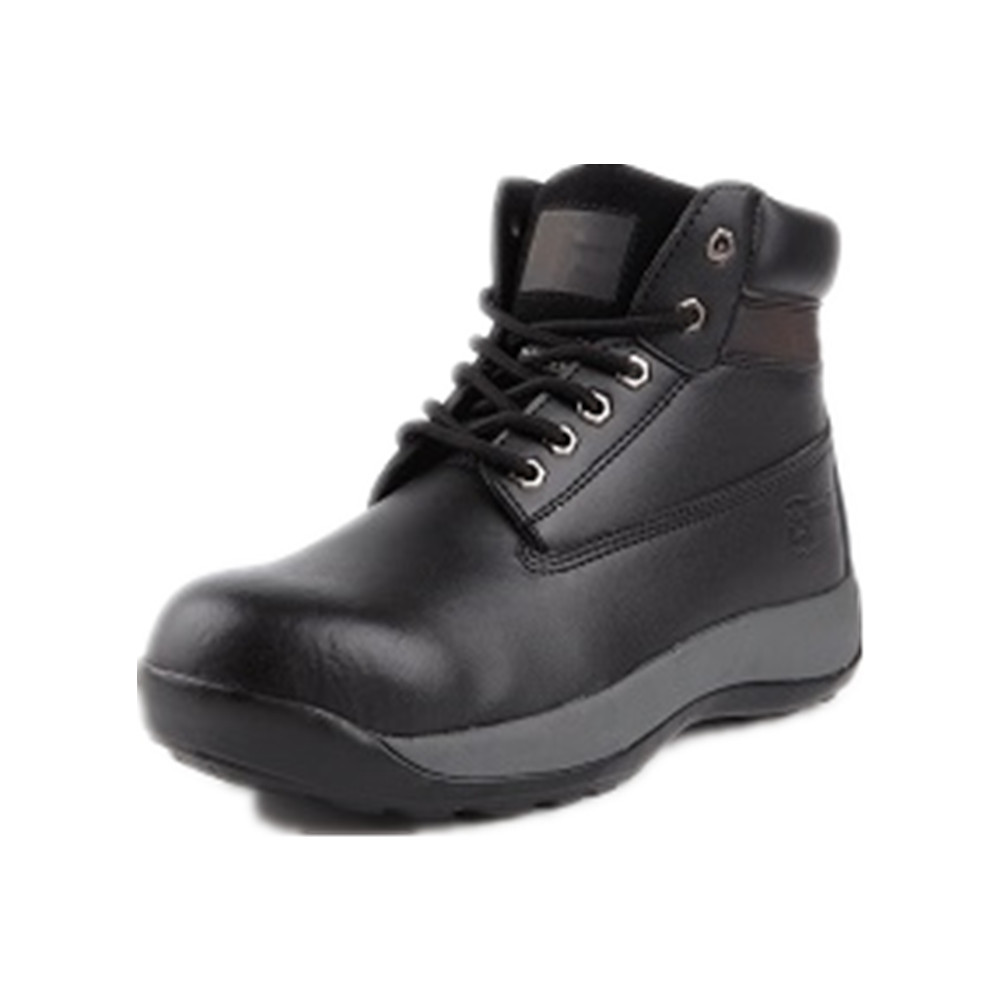 Morning Glory Footwear Chinese shoes factory mid cut Black Full Grain cow  Leather Safety Shoes Working hiking Footwear  for men