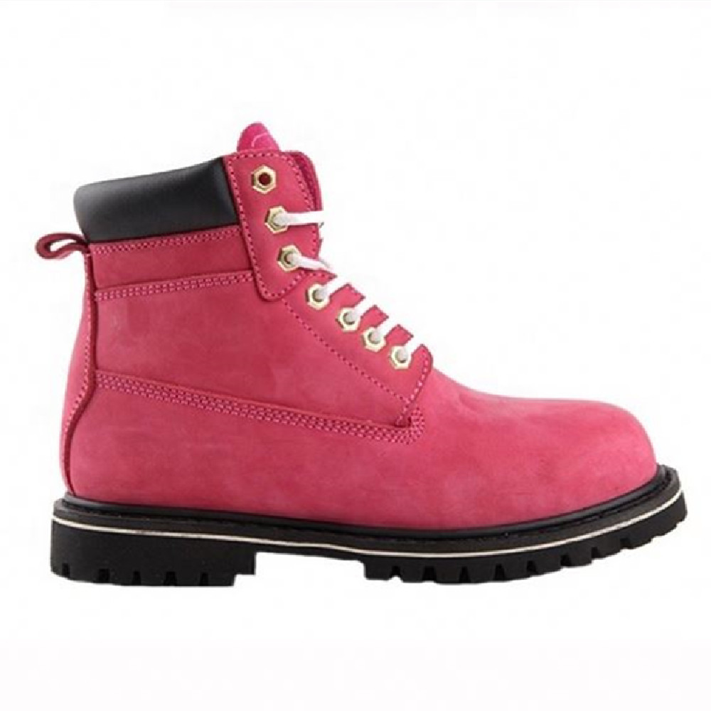 Gaomi Morning Glory Pink Leather Goodyear Welted Construction Women boots