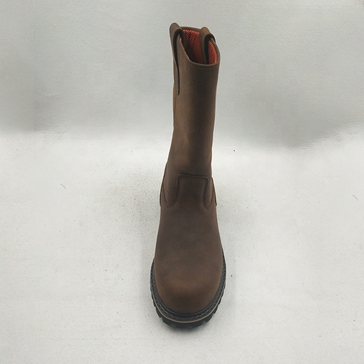 Gaomi Morning Glory Factory customized High cut Goodyear oil water resistant brown long boots with steel toe or composite toe