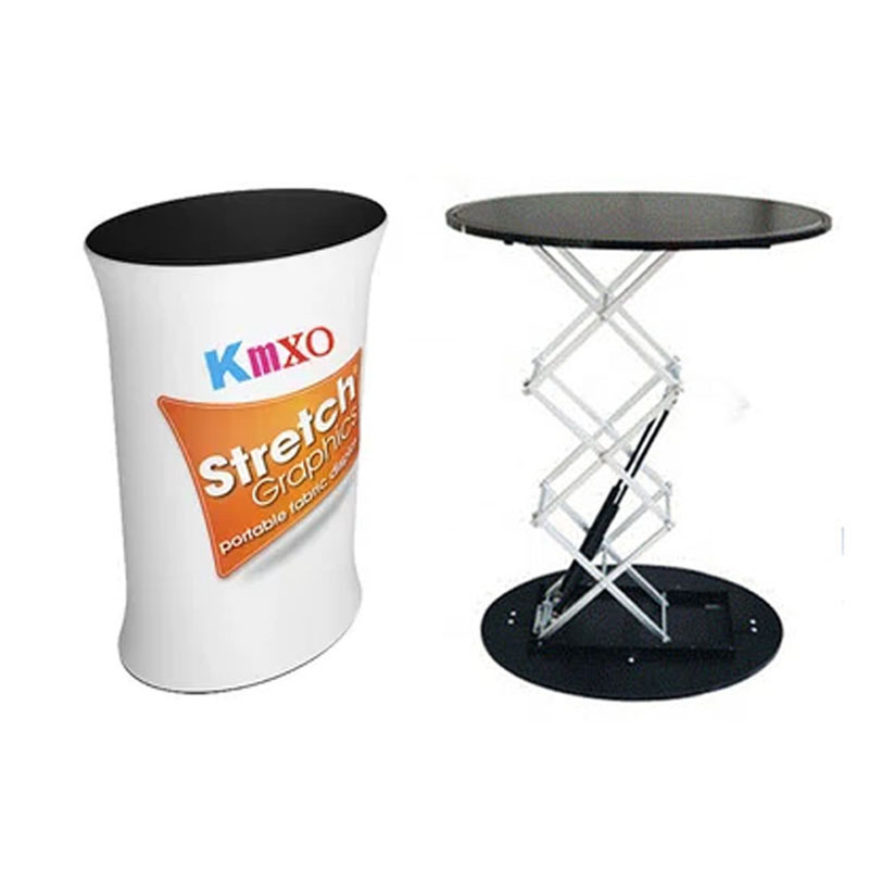 Tension Fabric Expo Reception Tool Free Aluminum Frames Advertising Front Pop Up Table Trade Show Portable Counter