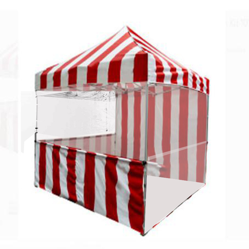 Mini Red white stripe carnival promotion tent with clear wall