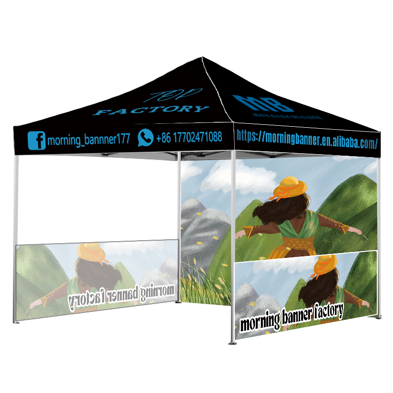 Trade Show Tent Side Bars Steel Frame Gazebo Pop Up Printed 10x10 10x15 10x20 Canopy Tent for Outdoor Event