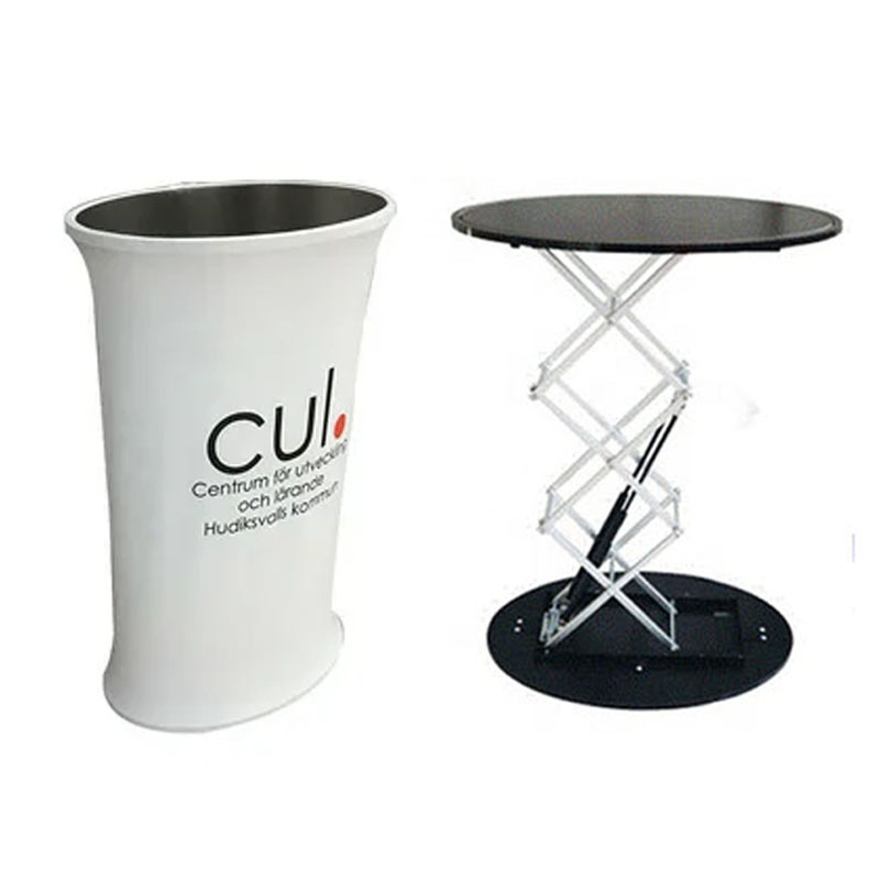 Tension Fabric Expo Reception Tool Free Aluminum Frames Advertising Front Pop Up Table Trade Show Portable Counter