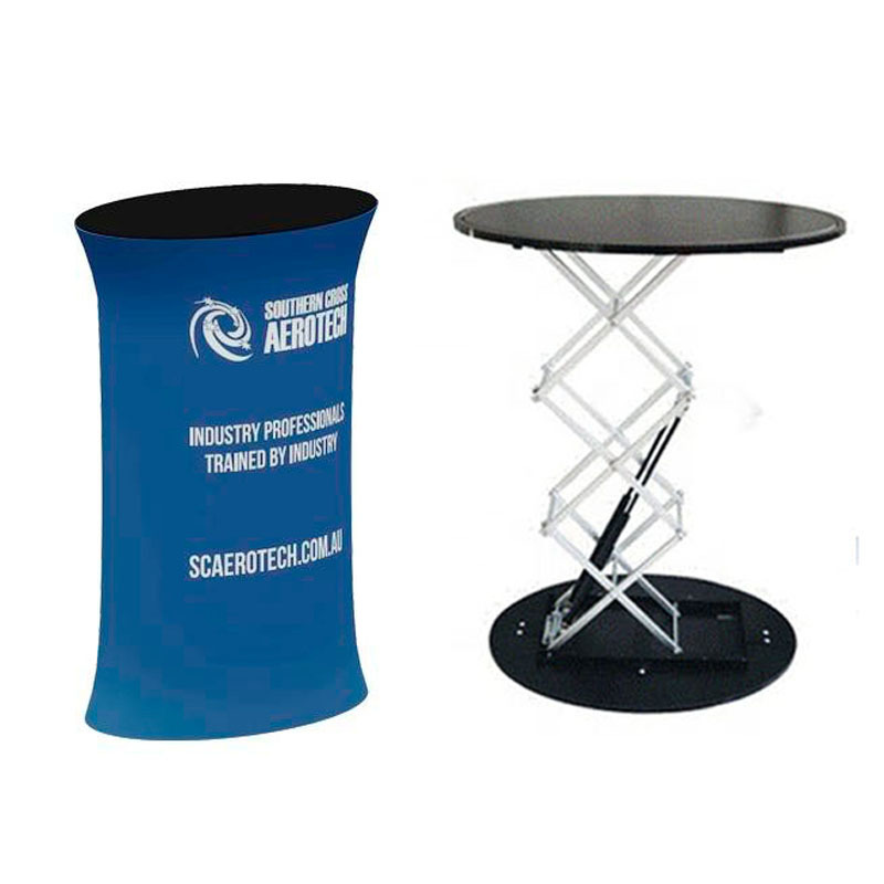 Tension Fabric Expo Reception Tool Free Aluminum Frames Advertising Front Pop Up Table Trade Show Portable Counter