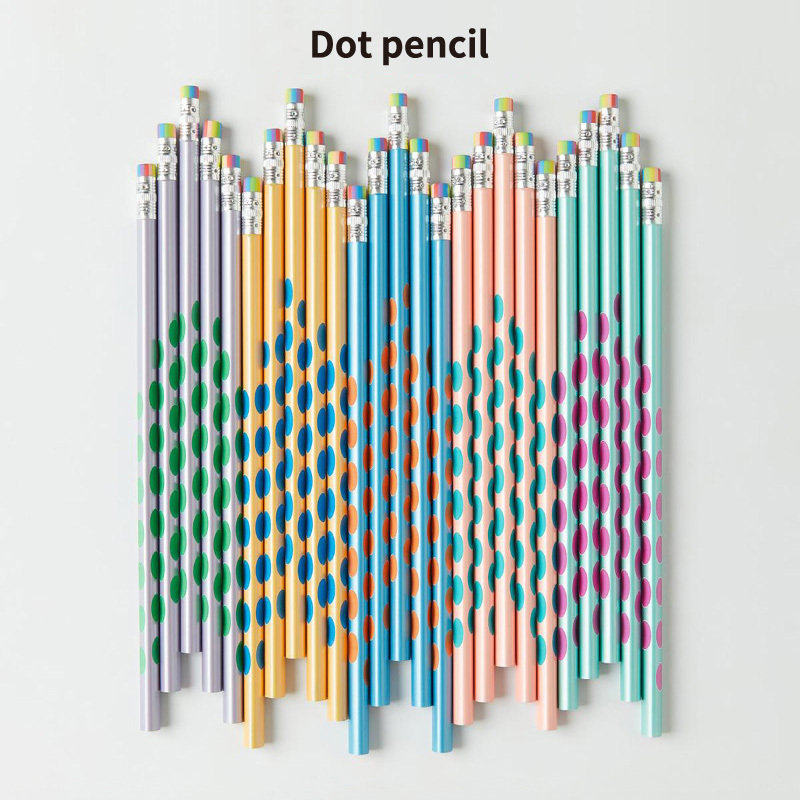 Wholesale Customizable blank shiny Triangular pencil with colored eraser pearl film multi colored Writing HB Plastic Pencils