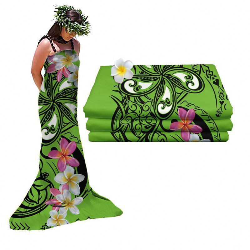 Custom New Polynesian Fabric Dresses Use Pattern Digital Printing Thermal Transfer 100% Polyester Cloth Made