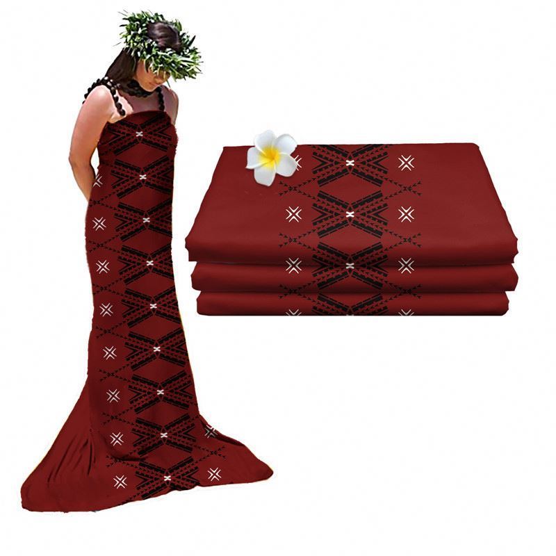 Custom New Polynesian Fabric Dresses Use Pattern Digital Printing Thermal Transfer 100% Polyester Cloth Made