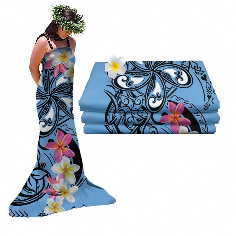 Custom New Polynesian Fabric Dresses Use Pattern Digital Printing Thermal Transfer 100% Polyester Cloth Made