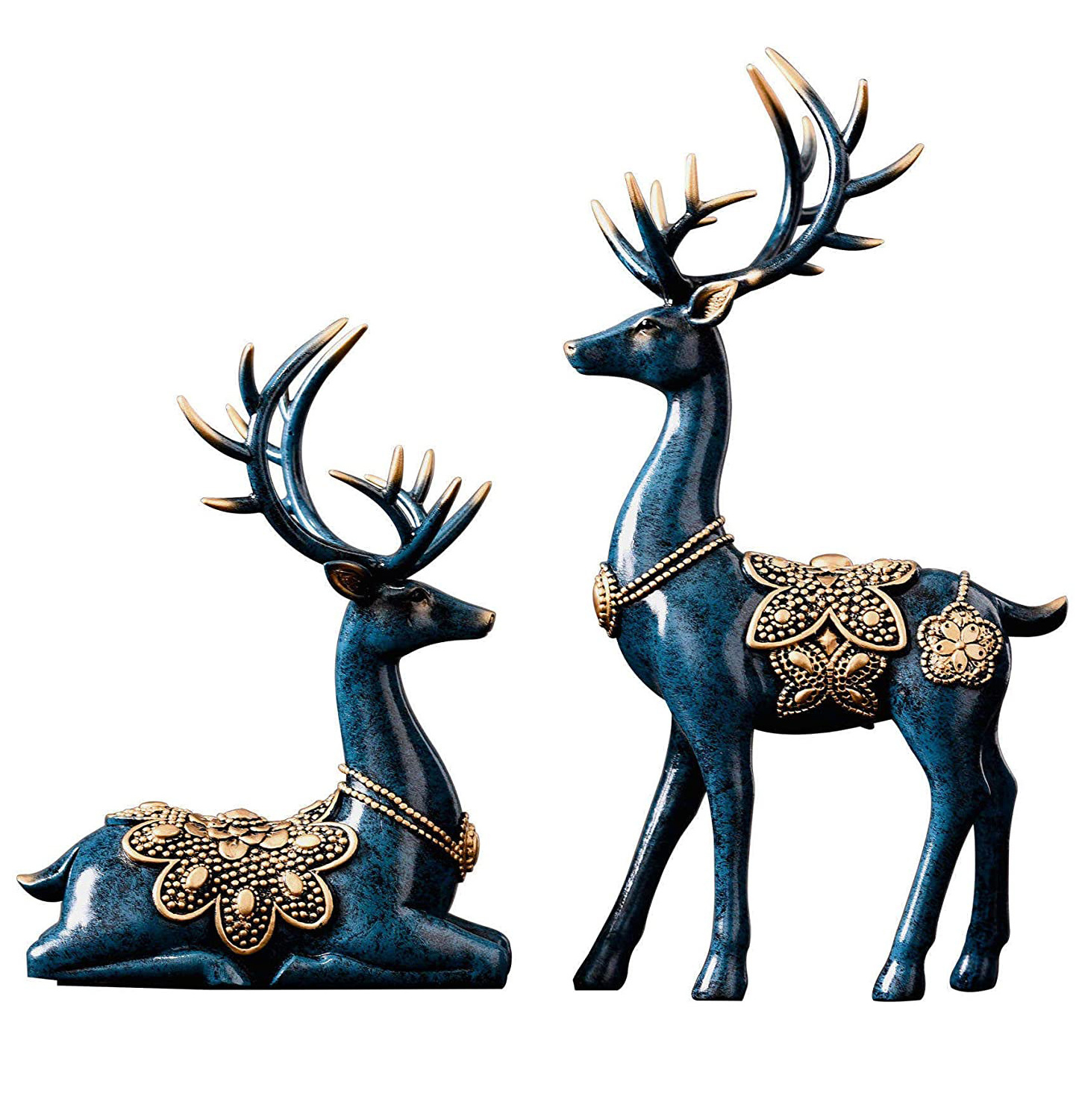 Custom wholesale Christmas deer statue decoration animal reindeer figurine holiday ornaments supplies for home decor