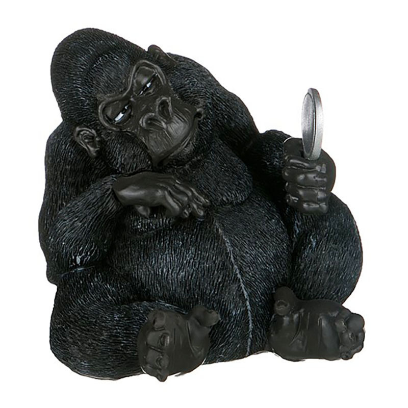 Ornamental sitting black polyresin gorilla statue custom resin home decor animal statue figurine