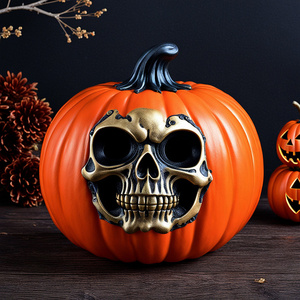 Halloween party home outdoor horror decoration gift statue custom resin craft unique pumpkin figurines ornaments