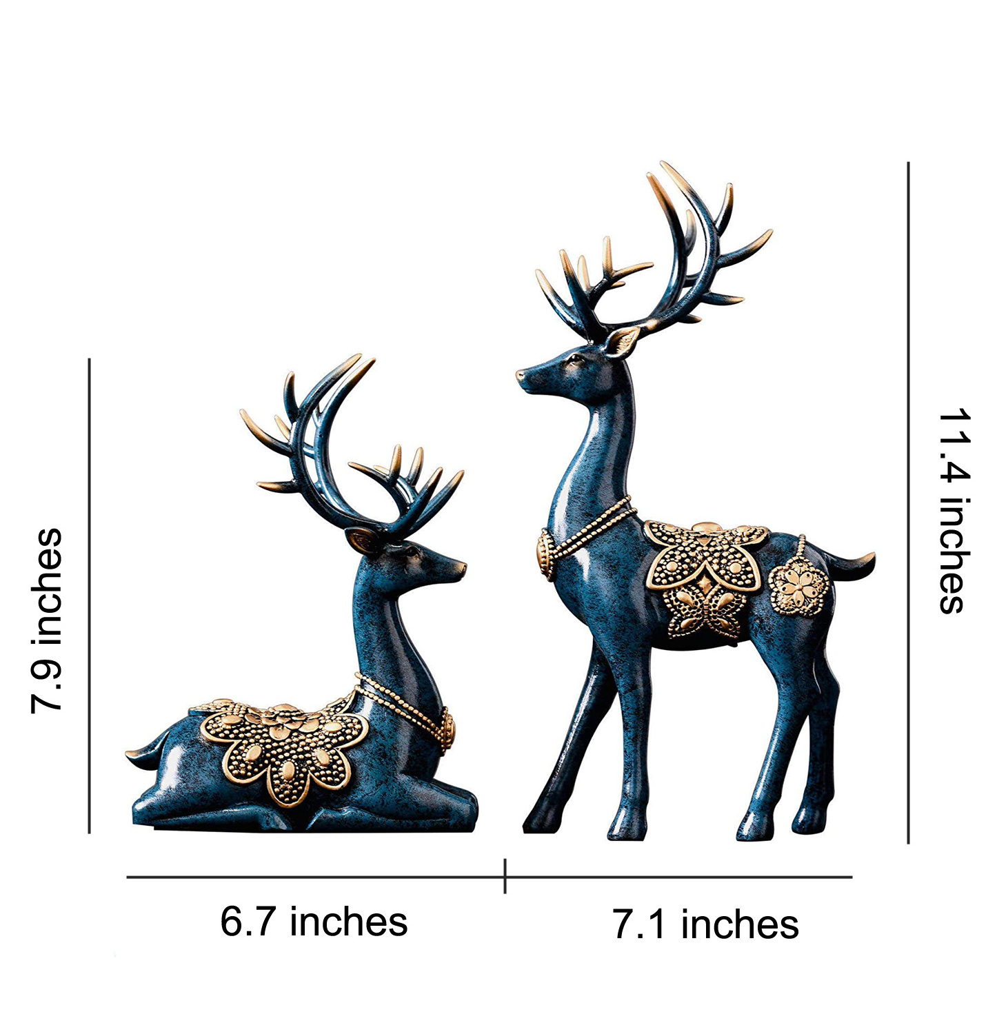 Custom wholesale Christmas deer statue decoration animal reindeer figurine holiday ornaments supplies for home decor