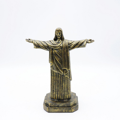 OEM custom crafts religious catholic home decoration statue wholesale handmade resin bronze Jesus sculpture figurine