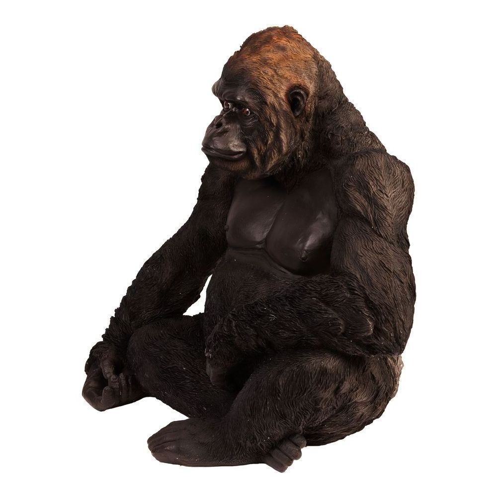 Ornamental sitting black polyresin gorilla statue custom resin home decor animal statue figurine