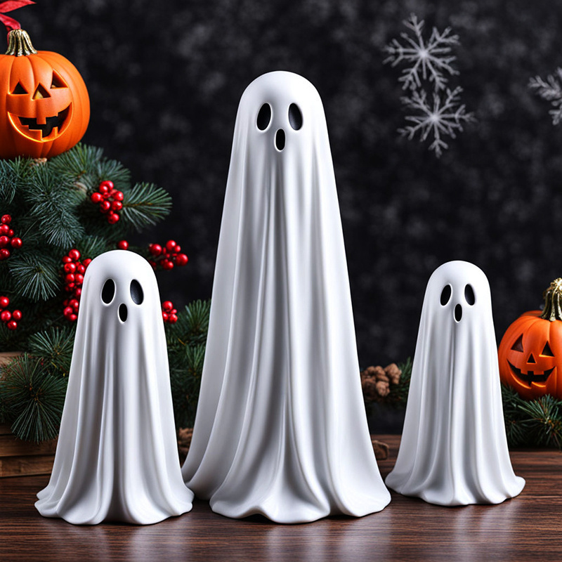 Halloween party home outdoor horror decoration gift statue custom resin craft cute high ghost figurine ornaments