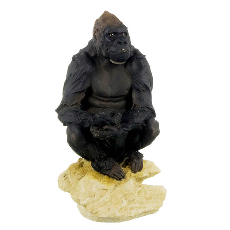 Ornamental sitting black polyresin gorilla statue custom resin home decor animal statue figurine