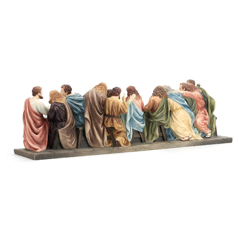 Custom resin Catholic statues ornaments famous religious statues the Last Supper sculpture hand painted figurine crafts