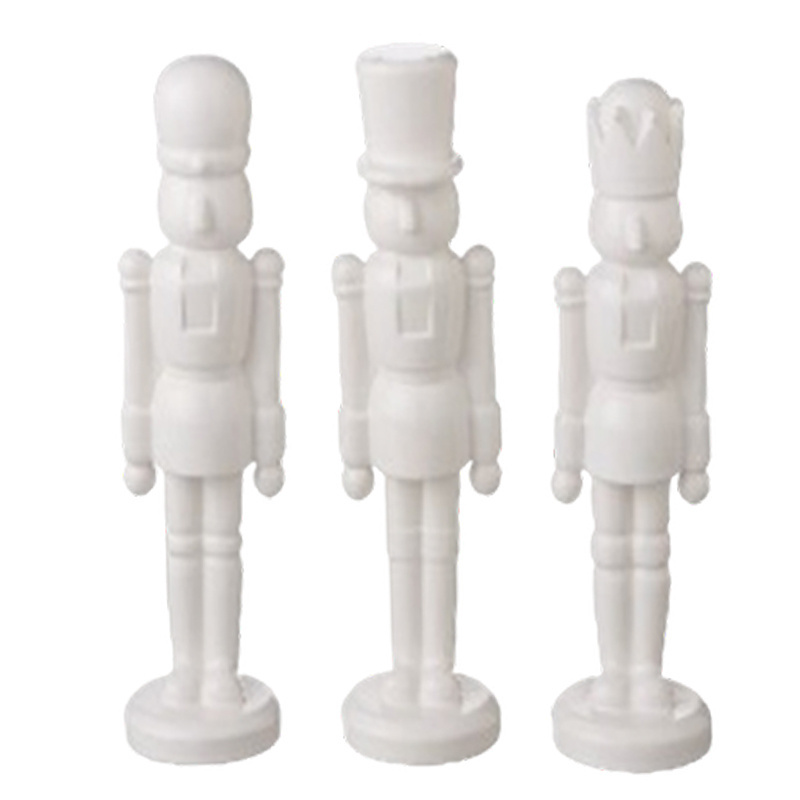 Custom ready to paint Christmas decorations gift ceramic unpainted diy blank unfinished craft bisque figurine nutcracker