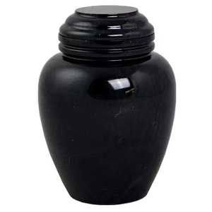 Custom cinerary casket ceramic ash urn for human for pet Adult dark black cremation urn