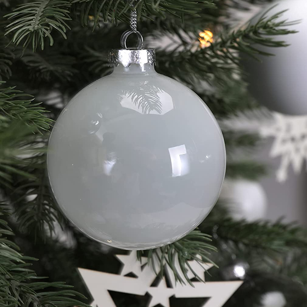 OEM White Christmas Baubles for Xmas Tree Decoration for Holiday Halloween Wedding Ceramic Hanging Ball Ornaments items