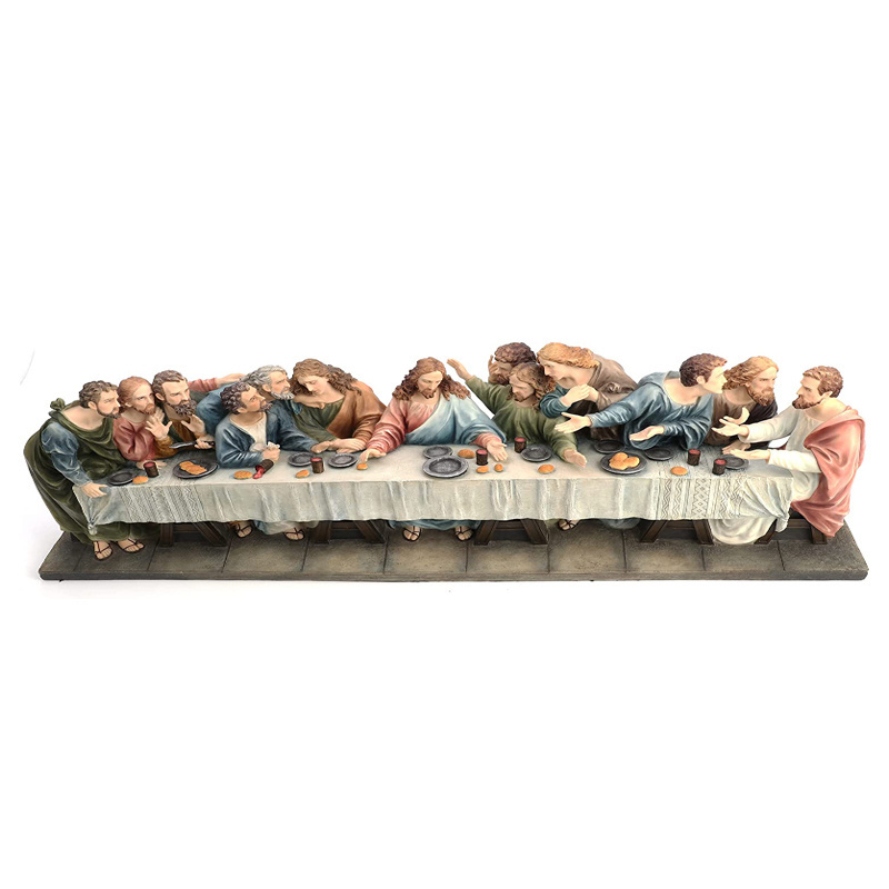 Custom resin Catholic statues ornaments famous religious statues the Last Supper sculpture hand painted figurine crafts