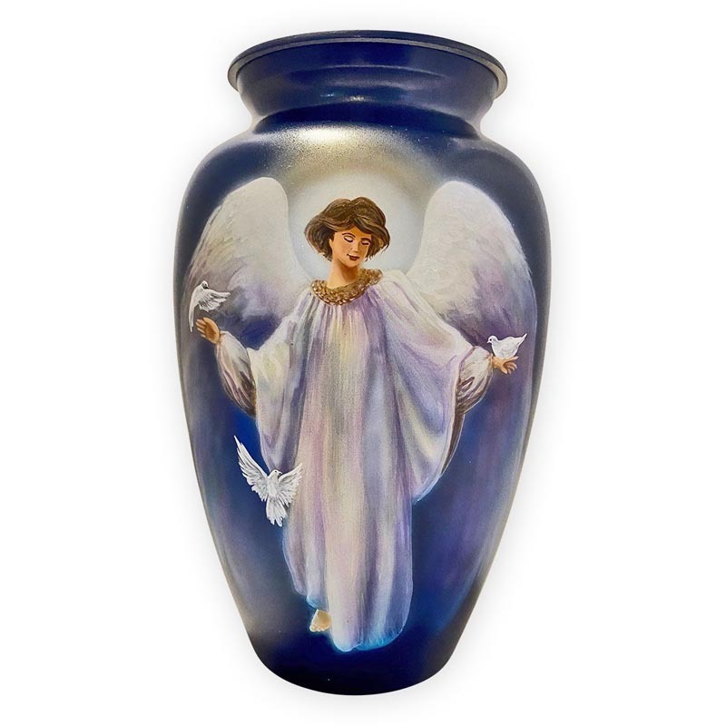 High quality custom resin ash urn funeral ash urn adult engraved weeping angel of bereavement shaped human ash cremation urn