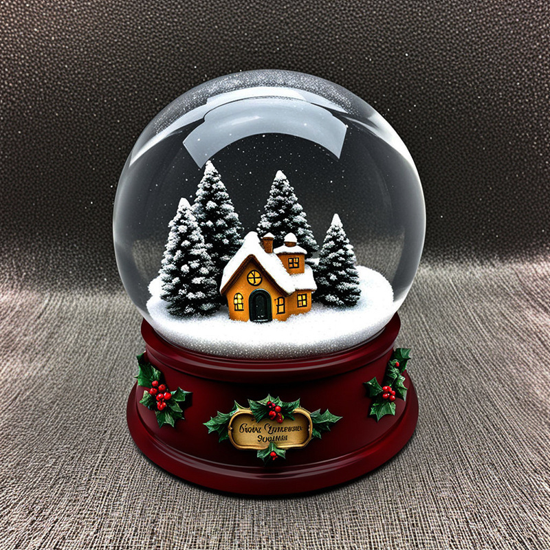 Wholesale mini village figurine glass snow ball home decor water globe custom Christmas resin snow globe souvenir