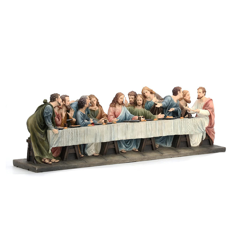 Custom resin Catholic statues ornaments famous religious statues the Last Supper sculpture hand painted figurine crafts