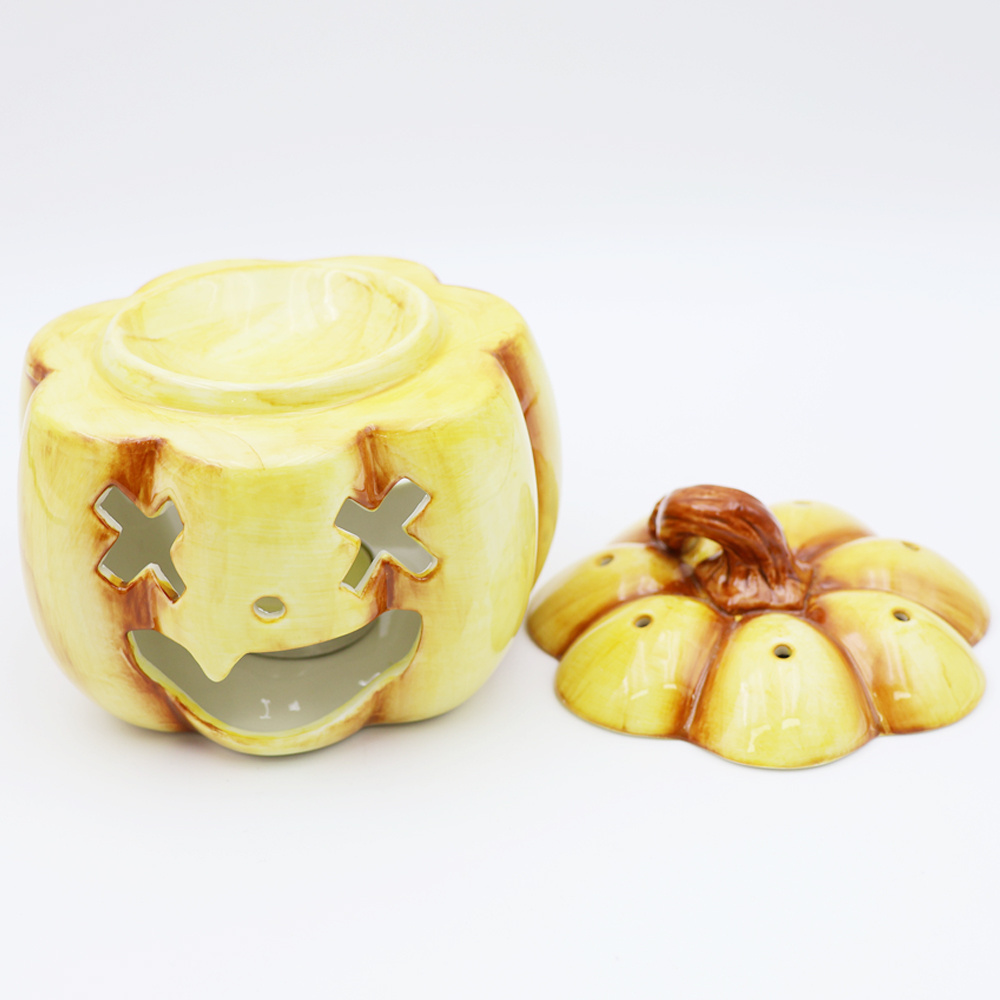 Wholesale custom Halloween home decor wax melt warmer Unique ceramic pumpkin mini wax warmer