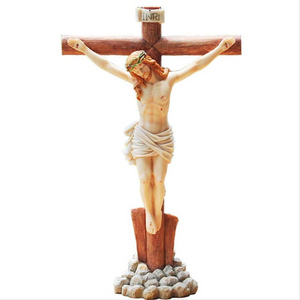 OEM Religious Accessory Resin Jesus Christ Wall  Crucifix Catholic Cross Jesus Christ Croix Jesus Statue Figurine