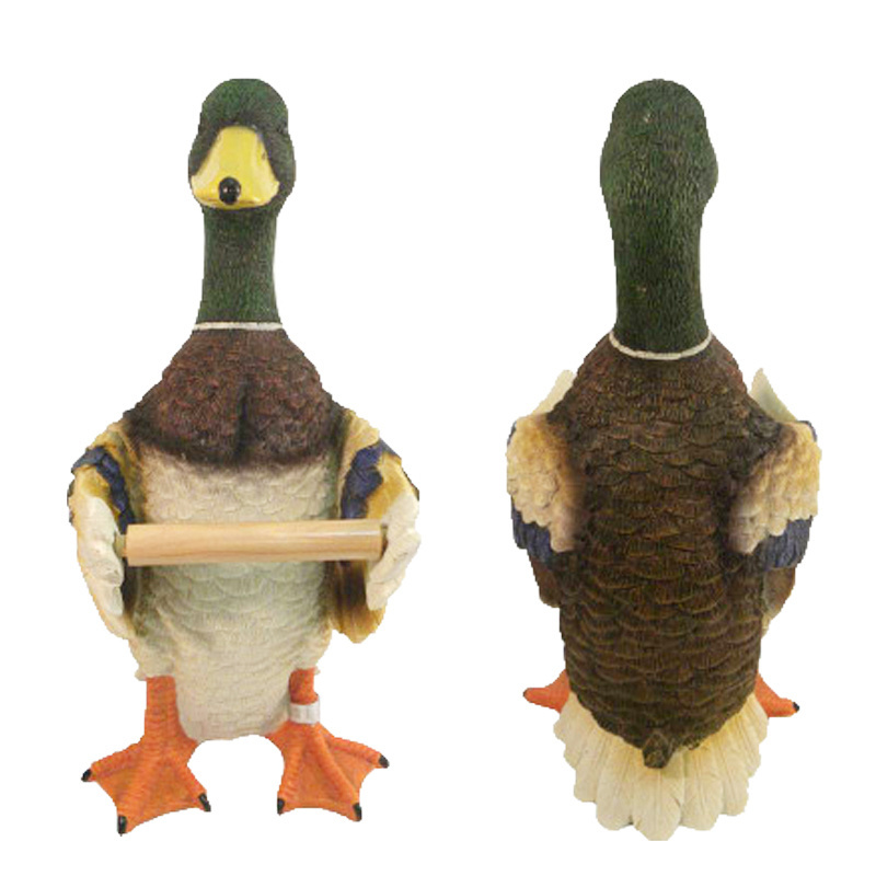 Resin mallard duck bird animal shaped toilet paper holder