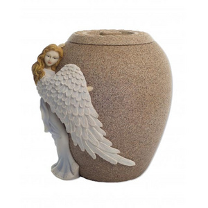 High quality custom resin ash urn funeral ash urn adult engraved weeping angel of bereavement shaped human ash cremation urn