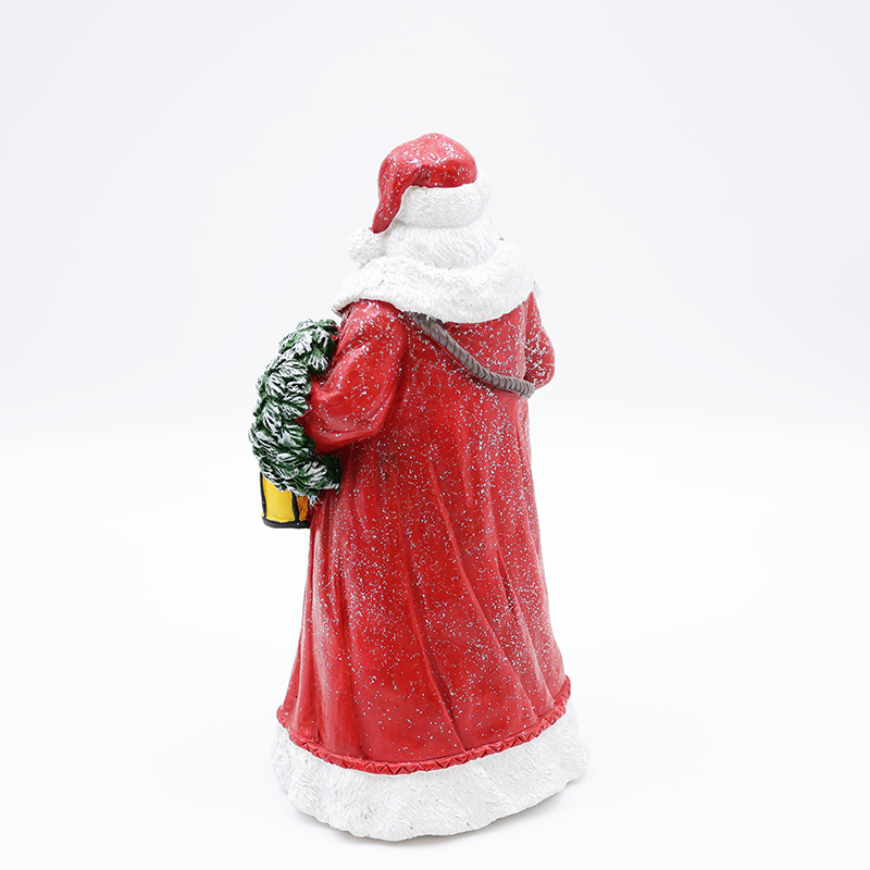 Wholesale christmas statue ornament custom resin craft black skin red santa claus tabletop figures figurines decoration