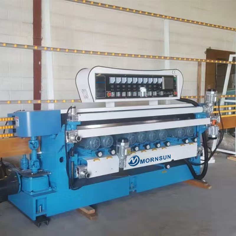 9 11 Motors Glass Beveling Edging Machine Straight Line Glass Edge Grinder Glass Edge Beveling Polishing Machine