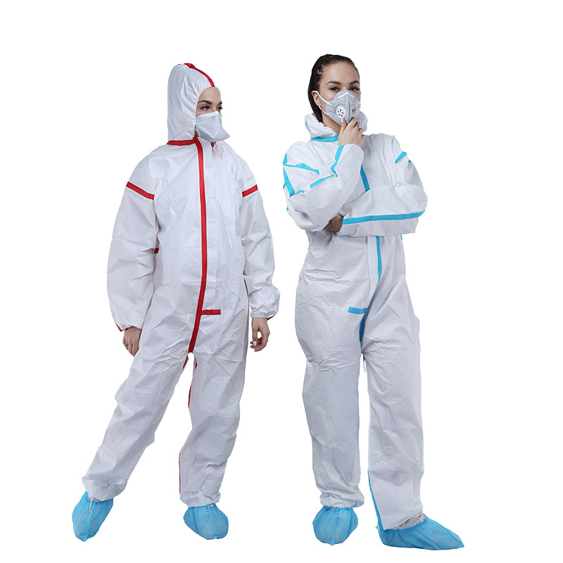 50g 60g PPE TYPE 5/6 microporous chemical protective suits waterproof clothing medical disposable coverall