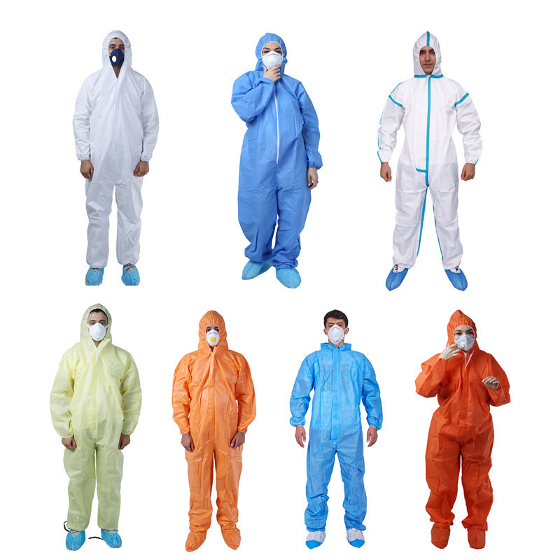 50g 60g PPE TYPE 5/6 microporous chemical protective suits waterproof clothing medical disposable coverall