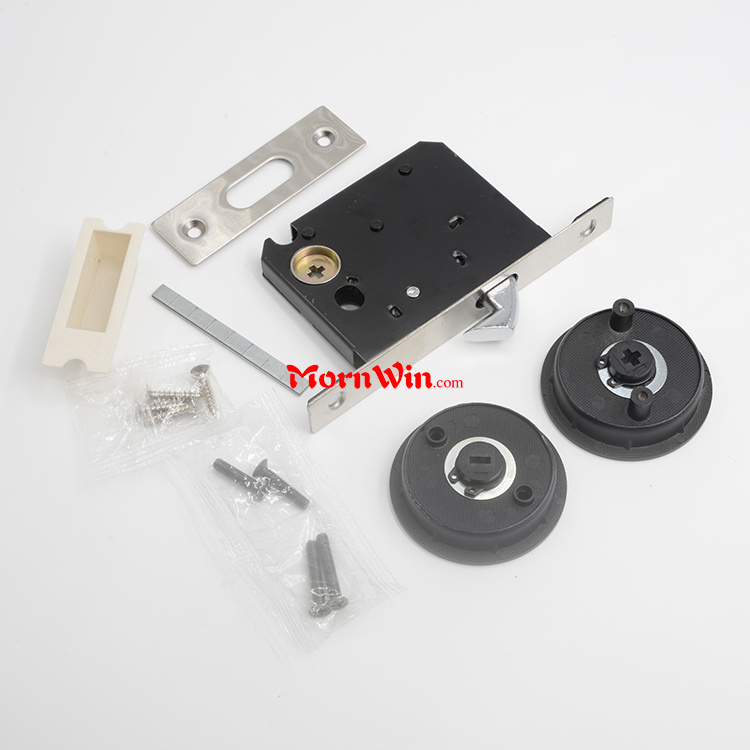 Factory sliding hidden Concealed Recessed flush invisible round satin nickel hook latch privacy pocket door handle lock