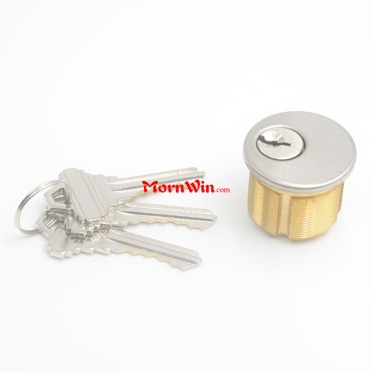 Mortise Cylinder Premium Thumb Turn Brass Cylinder 1-1/8 Inch 1 Inch 1-1/4 Inch Satin Chrome Brushed Brass Various Keyways