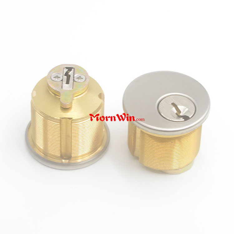 Mortise Cylinder Premium Thumb Turn Brass Cylinder 1-1/8 Inch 1 Inch 1-1/4 Inch Satin Chrome Brushed Brass Various Keyways